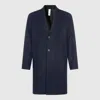 Hevo Navy Wool Coat In Blue