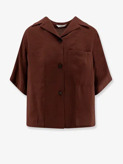Hevo Novoli Modal Blend Shirt In Brown