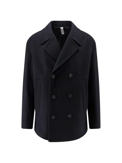 Hevo Orno Double-breasted Peacoat In Black