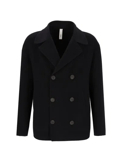 Hevo Orno Double-breasted Peak-lapel Coat In Blue