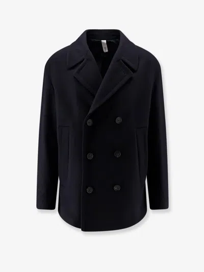 Hevo Orno Virgin Wool Blend Peacoat In Blue
