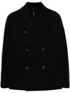 Hevo Trani Blue Double-breasted Coat In Blau