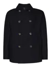 Hevo Ortolini Virgin Wool And Cotton Blend Jacket In Blue