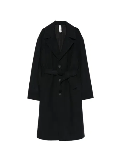Hevo Ostuni Belted Coat In Black