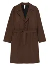 Hevo Ostuni Belted Coat In Brown