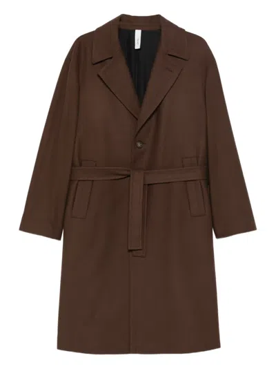 Hevo Ostuni Belted Coat In Brown