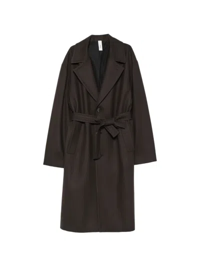 Hevo Ostuni Belted Coat In Brown