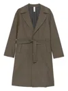 Hevo Ostuni Belted Coat In Gray