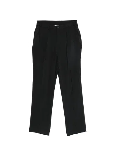 Hevo Pleated Straight-leg Trousers In Black