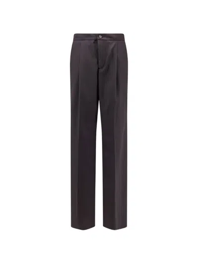 Hevo Pleated Straight-leg Trousers In Brown