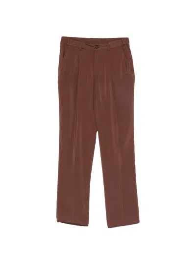 Hevo Pleated-front Trousers In Brown