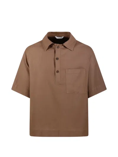 Hevo Pocket Short-sleeve Polo Shirt In Brown
