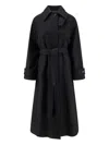 Hevo Pointed-collar Belted Coat In Black