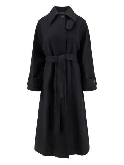 HEVO POINTED-COLLAR BELTED COAT