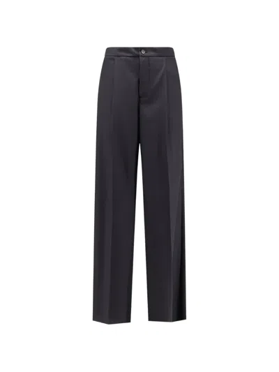 Hevo Pressed-crease Wide-leg Trousers In Black