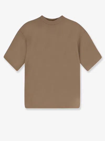 Hevo Ripalta Linen And Viscose Blend T-shirt In Brown