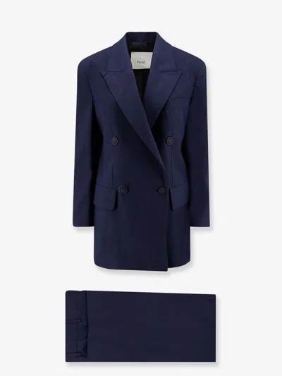 Hevo Rocchetta Linen And Viscose Suit In Blue