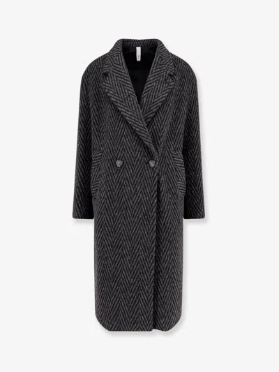 Hevo Santa Cesarea Wool Blend Coat In Gray
