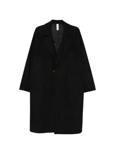 Hevo Single-breasted Notched-lapel Coat In Black