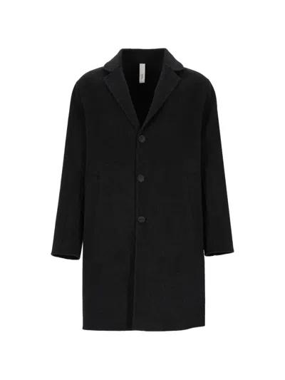 Hevo Single-breasted Notched-lapel Coat In Gray