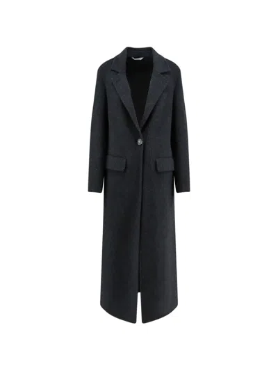 Hevo Single-breasted Notched-lapels Coat In Blue