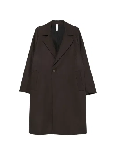 Hevo Single-breasted Notch-lapels Coat In Brown