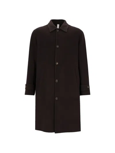 Hevo Single-breasted Wool Coat In Brown