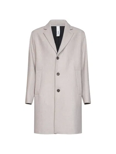 Hevo Single-breasted Wool-blend Coat In Neutral