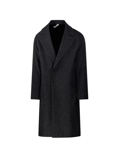 Hevo Surbon Button-fastening Coat In Black