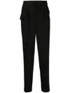 Hevo Tapered Flap-pocket Trousers In 黑色