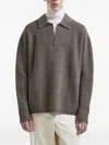 Hevo Taranto Ribbed Collared Sweater In Gray