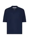 Hevo Blue Cotton Knit Taranto Oversized Polo Shirt