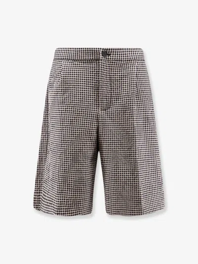 Hevo Torre Lapillo Checked Shorts In Black