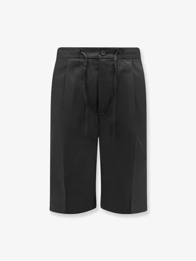 Hevo Torre Lapillo Cotton Shorts In Black