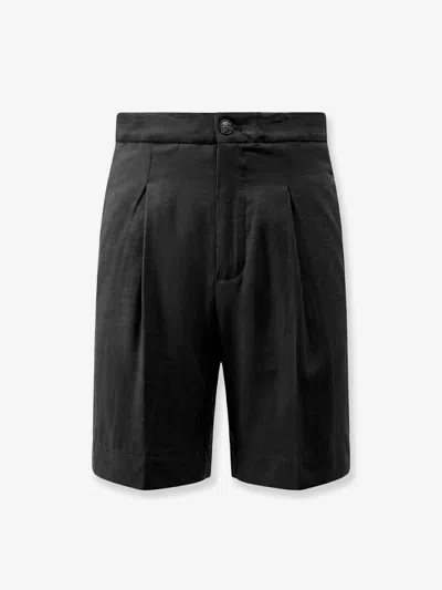 Hevo Torre Lapillo Modal Blend Bermuda Shorts In Black