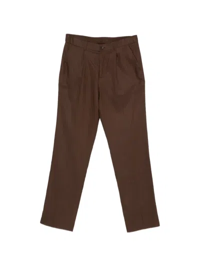Hevo Torrecanne Pleated Trousers In Brown