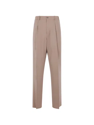 Hevo Torrecanne Pleated Trousers In Neutral