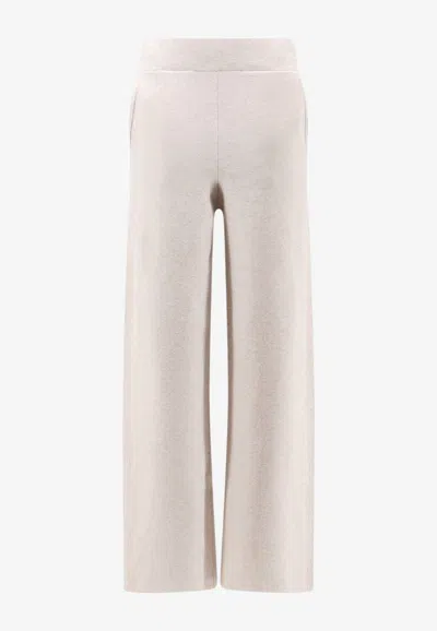 Hevo Torregavetone Ribbed Knit Pants In White
