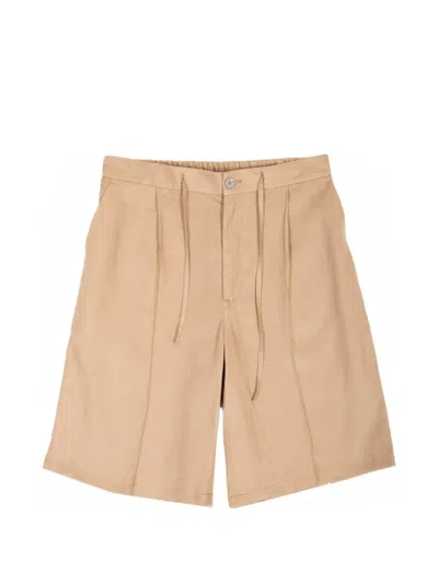 Hevo Torrelapillo Pleated Drawstring Shorts In Brown