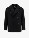 Hevo Trani Double-breasted Wool Blend Coat In Black