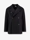Hevo Trani Double-breasted Wool Blend Coat In Blue