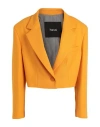 Hevo Hevò Woman Blazer Mandarin Size 4 Polyester, Virgin Wool, Elastane In Mandarin