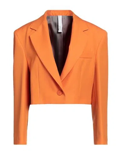 Hevo Hevò Woman Blazer Orange Size 4 Virgin Wool
