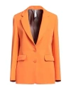 Hevo Hevò Woman Blazer Orange Size 4 Polyester, Elastane In Orange