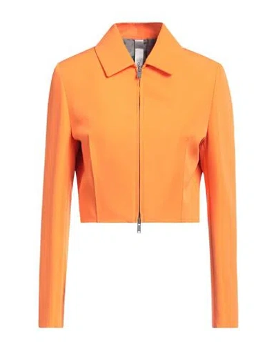 Hevo Hevò Woman Blazer Orange Size 6 Polyester, Elastic Fibres