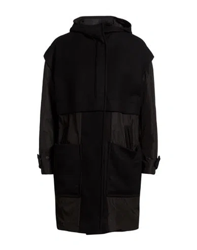 Hevo Hevò Woman Coat Black Size 14 Virgin Wool, Polyamide