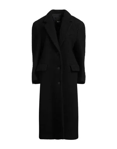 Hevo Hevò Woman Coat Black Size 4 Virgin Wool, Polyamide