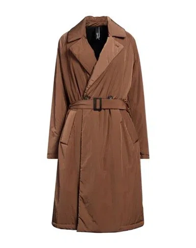 Hevo Hevò Woman Coat Camel Size 14 Nylon In Brown