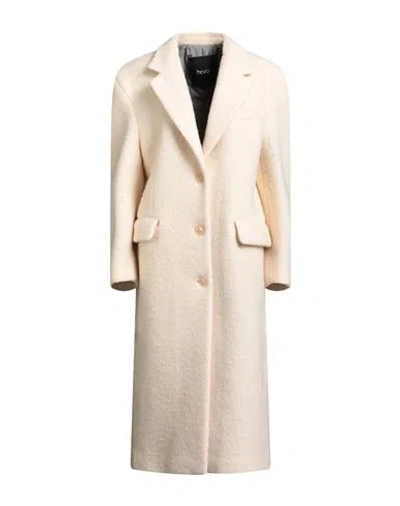 Hevo Hevò Woman Coat Cream Size 6 Virgin Wool, Polyamide In Neutral