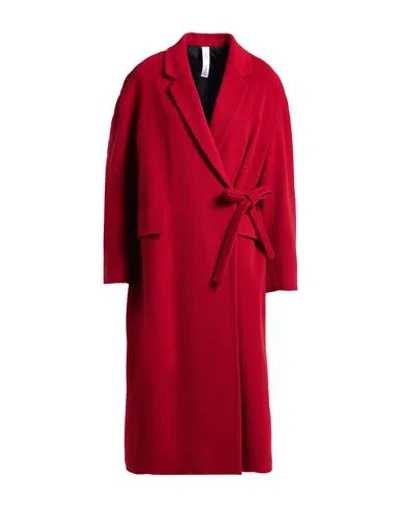 Hevo Hevò Woman Coat Red Size 4 Virgin Wool, Polyamide, Cashmere